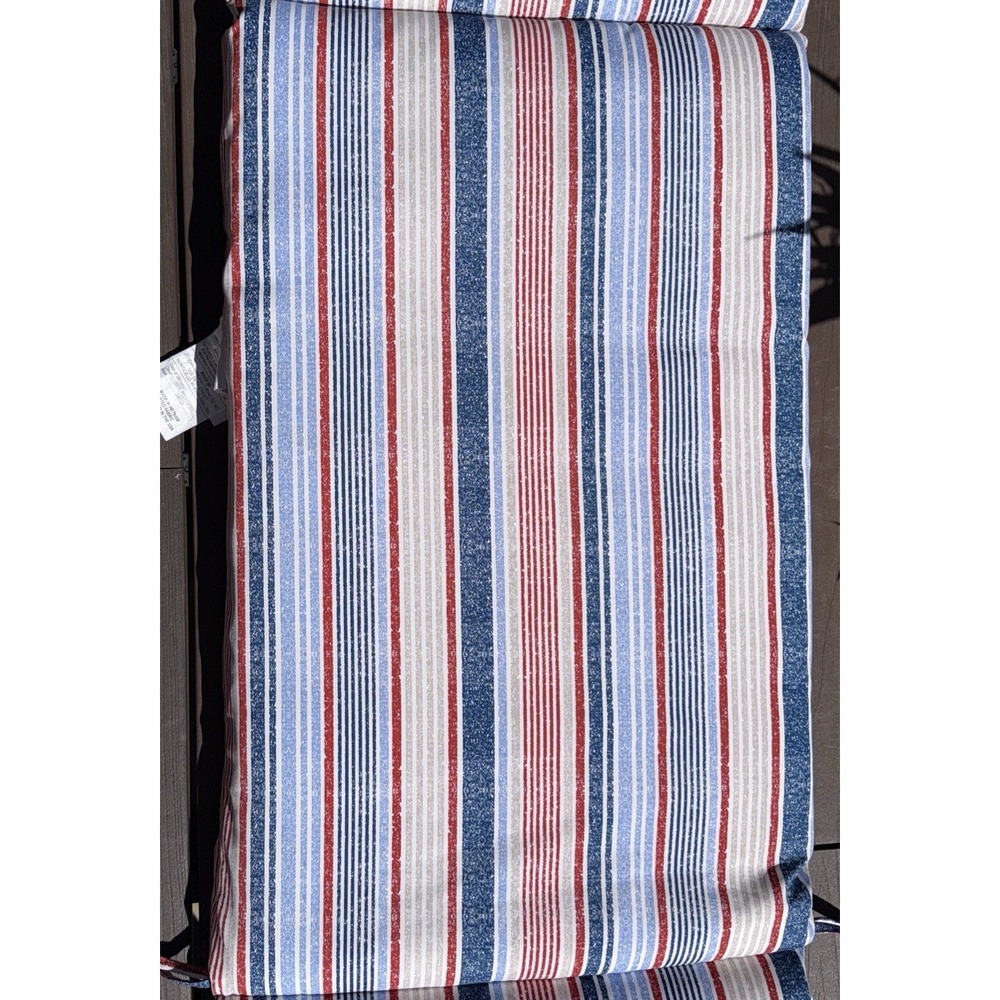Jordan Outdoor Chaise Lounge Cushion Stripe Patio Fabric Ties New - Picture 3 of 11